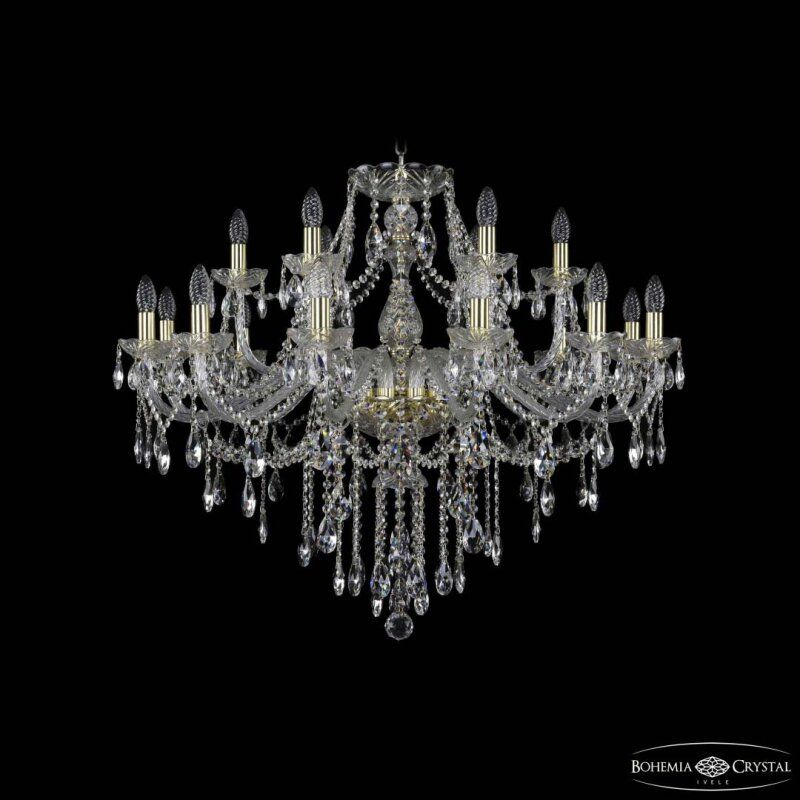 Подвесная люстра Bohemia Ivele Crystal 1415 1415/12+6/360 G
