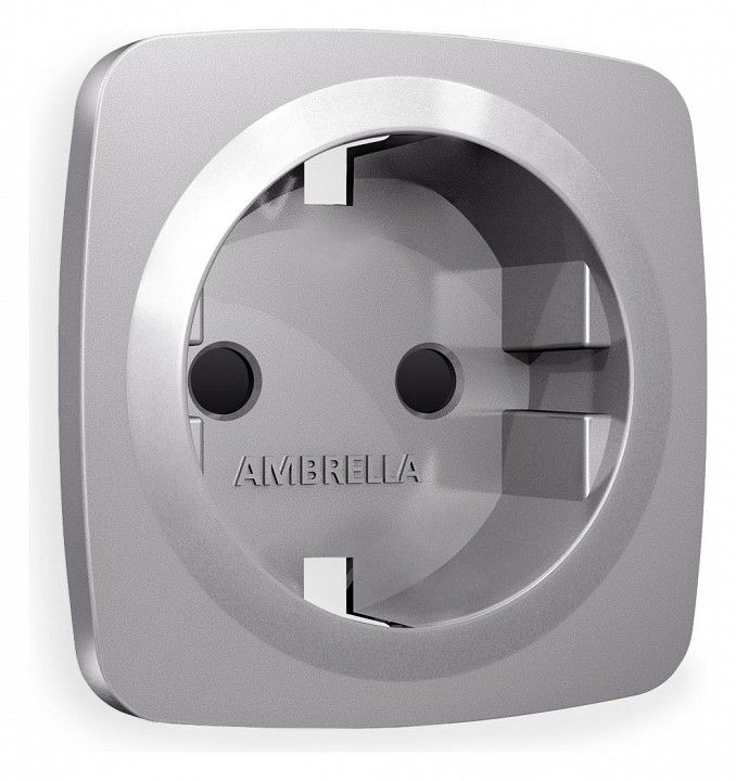 Накладка для розетки с заземлением и со шторками Ambrella Volt OMEGA OP5070