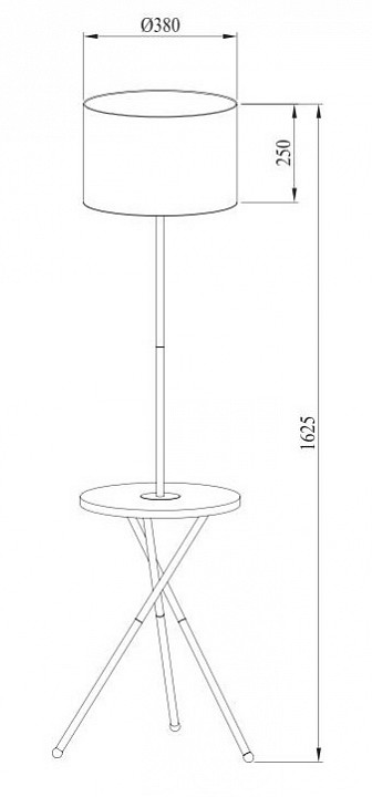 Торшер с полкой Arte Lamp Combo A2070PN-1BK