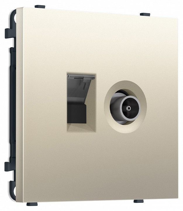 ТВ-розетка оконечная и розетка Ethernet RJ-45 без рамки Ambrella Volt MS MS552510