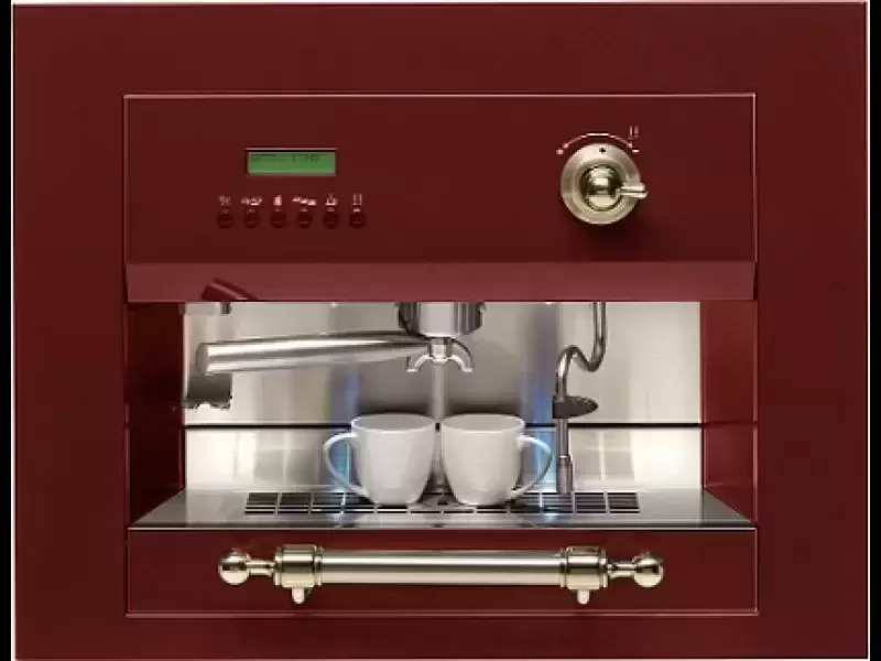 Встраиваемая кофемашина Ilve ES-645C Burgundy (ручки латунь)