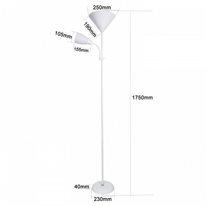 Торшер с подсветкой Reluce 00306 00306-0.7-02 WH