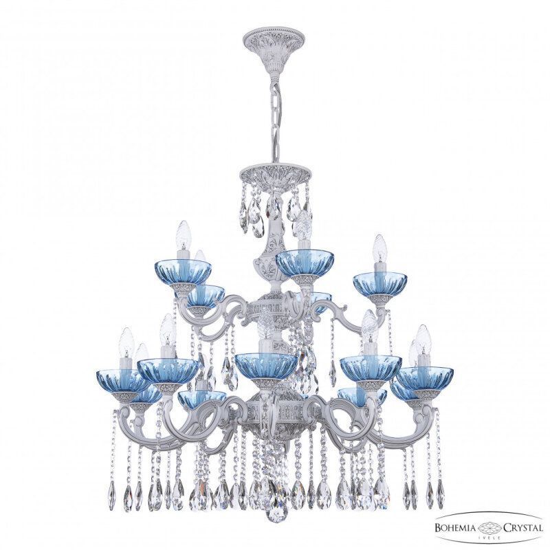 Подвесная люстра Bohemia Ivele Crystal AL7801 AL78101/10+5/250/2D A WMN P Aquamarine/M-1H