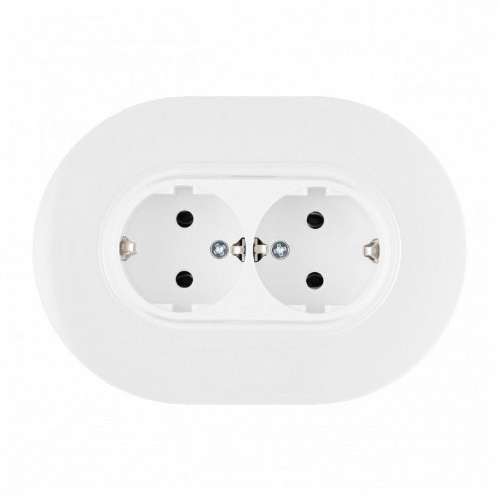 Розетка двойная с заземлением и со шторкой Arte Milano SET08-2 SET08-double-40-2 white