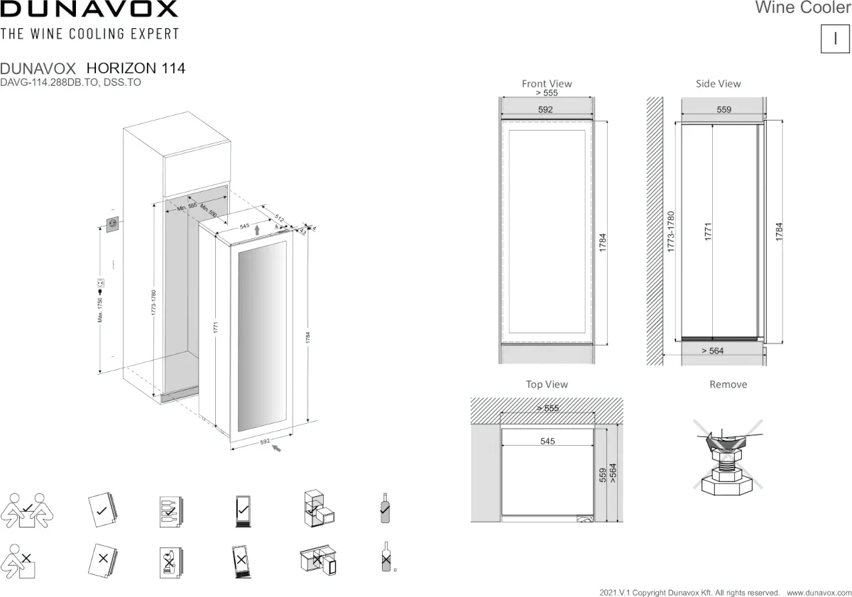 Встраиваемый винный шкаф Dunavox DAVG-114.288DMB.TO