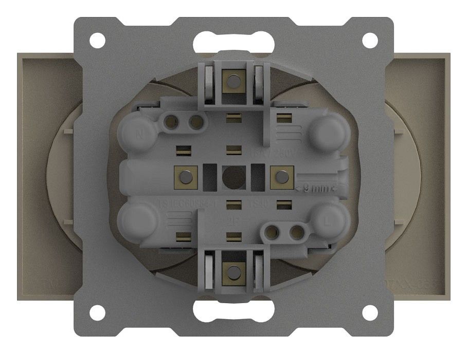 Розетка двойная без заземления, без рамки Elbi Eleсtriс Zena Vega 609-010300-908