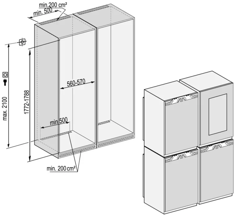Встраиваемый холодильник Side-by-Side Liebherr SBSWgb 64I5 BioFresh NoFrost