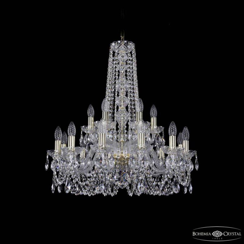 Подвесная люстра Bohemia Ivele Crystal 1402 1402/12+6/240/h-75 G