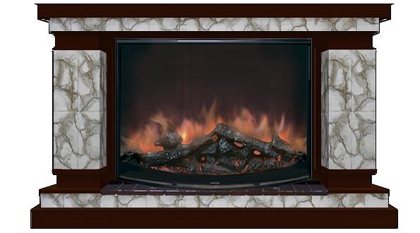 Комплект из электрокамина напольного и портала (143x45x82.5 см) Лорд Карелия Rondo 36 ЛО000032