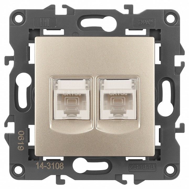 Розетка Ethernet RJ-45 без рамки Эра Эра Elegance 14-3108-04
