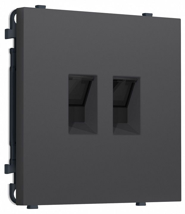 Розетка двойная Ethernet RJ-45 и со шторками, без рамки Ambrella Volt MS MS912110
