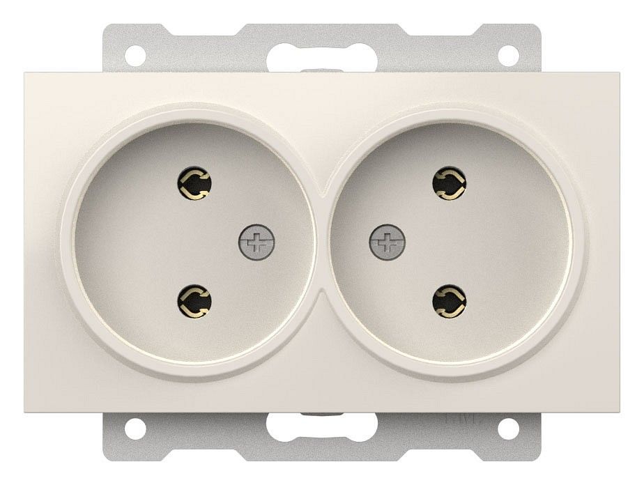 Розетка двойная без заземления, без рамки Elbi Eleсtriс Zena Vega 609-010200-908