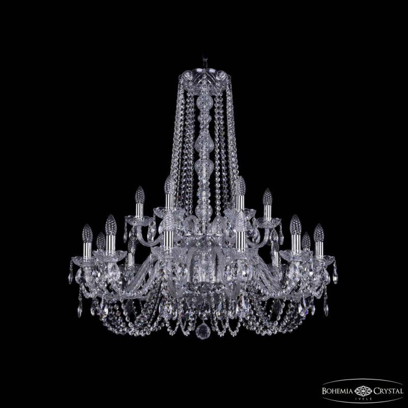 Подвесная люстра Bohemia Ivele Crystal 1402 1402/12+6/300/h-91/2d Ni