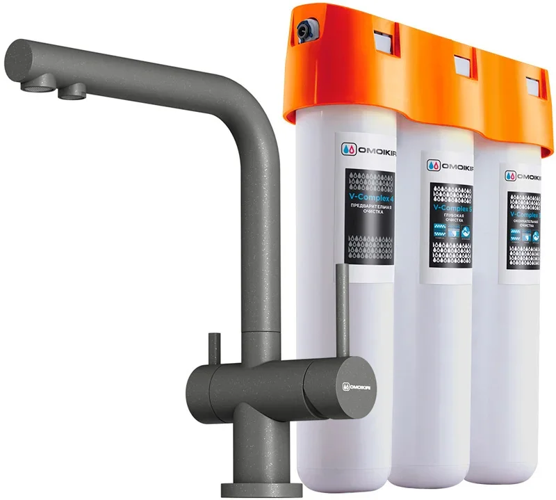 Комплект смесителя Omoikiri NAGANO PL-P + PURE DROP LITE
