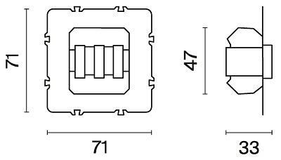 Механизм выключателя трехклавишного Voltum S70 VLS0301M