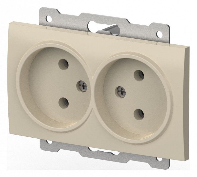 Розетка двойная без заземления, без рамки Elbi Eleсtriс Zena Vega 609-010300-908