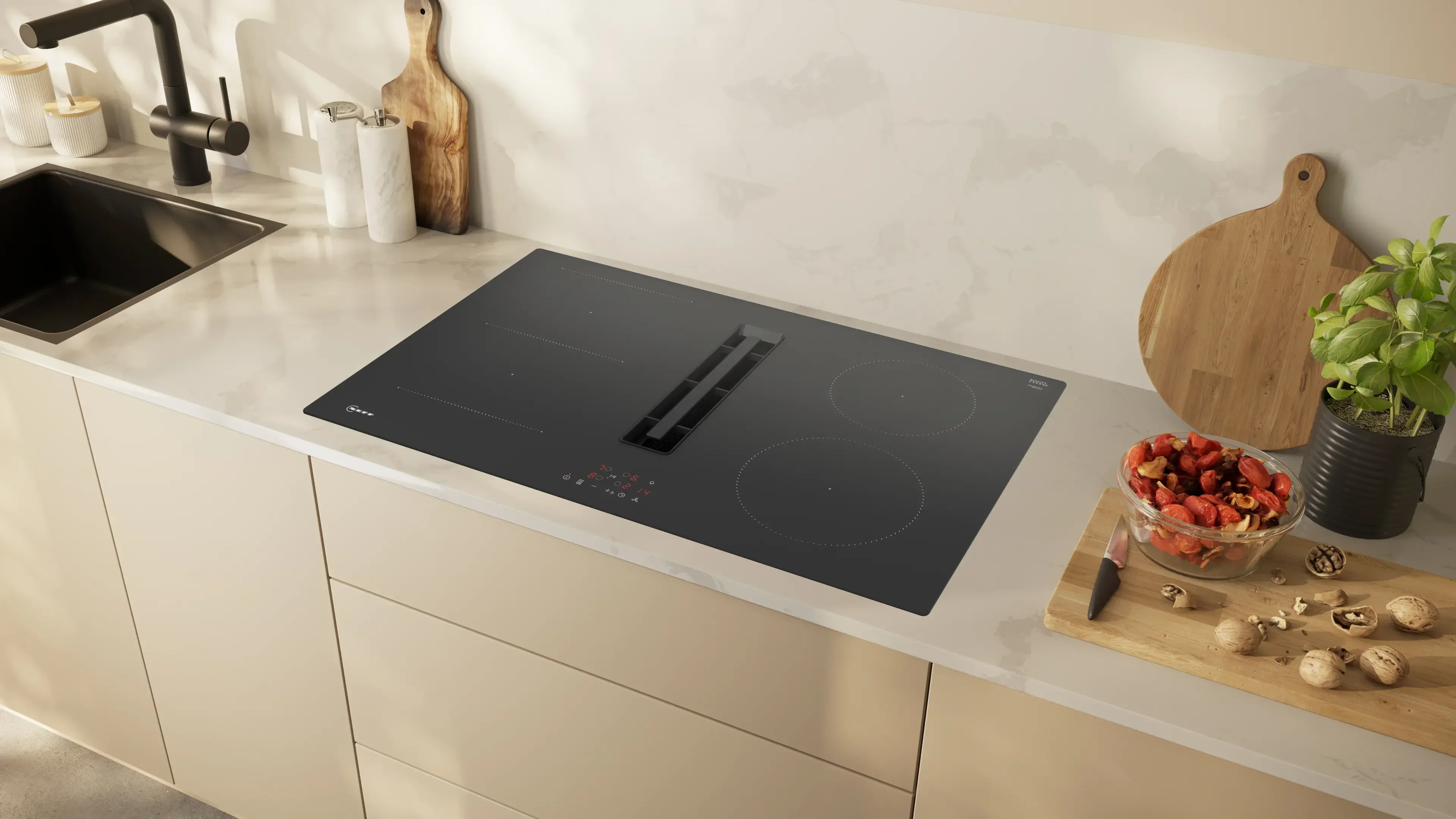 Индукционная варочная панель с вытяжкой Neff V58NBS1L0