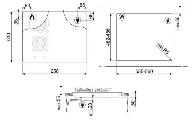 Варочная панель Smeg PM3643D