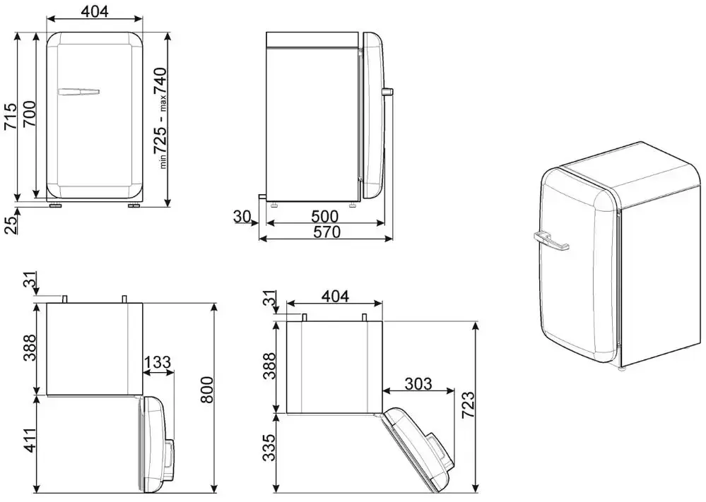 Холодильник Smeg FAB10RWH2