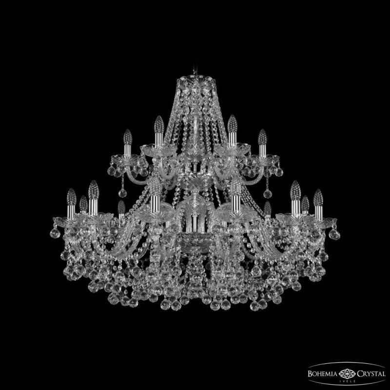 Подвесная люстра Bohemia Ivele Crystal 1409 1409/12+6/360/2d Ni