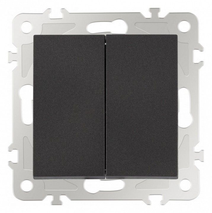 Выключатель проходной двухклавишный без рамки Arte Milano 206 206.32-2.black