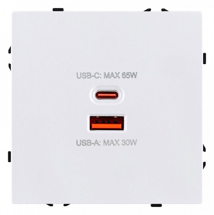 Розетка 2хUSB type A и C без рамки Kollinger Eclipse EC-024WH