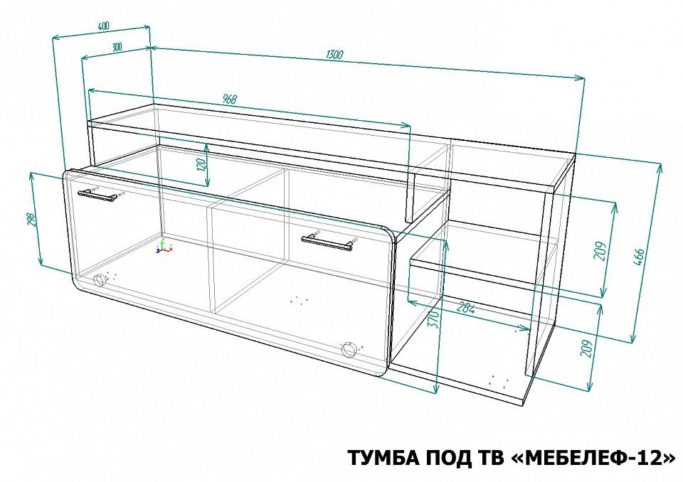 Тумба под ТВ Мебелеф-12
