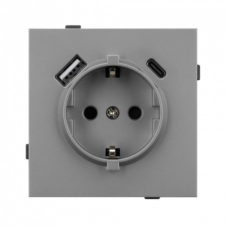 Розетка 2хUSB type A и C без рамки Arlight SCT-TENDO 054088