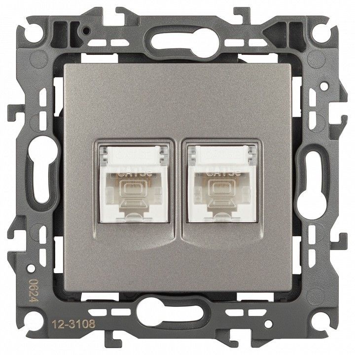Розетка двойная Ethernet RJ-45 без рамки Эра Эра 12 12-3108-16