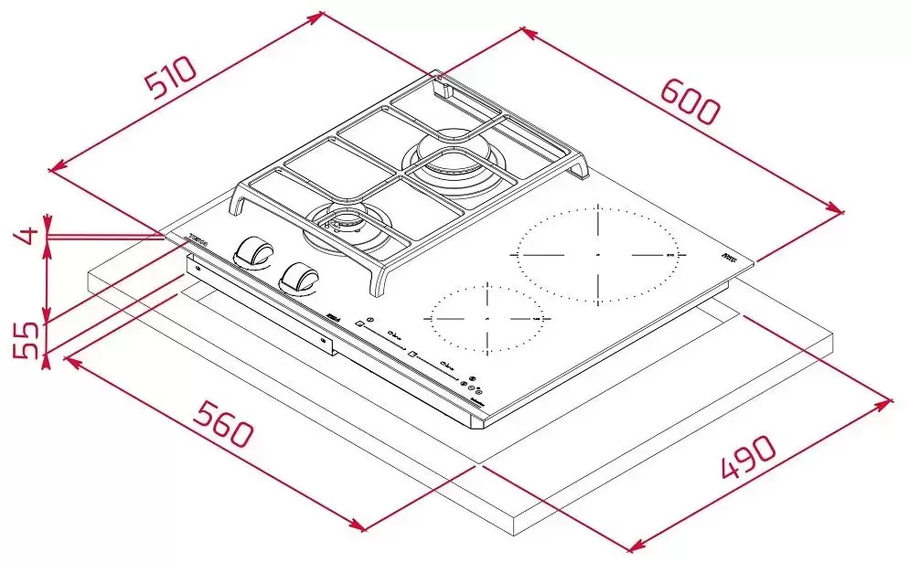 Варочная панель Teka HYBRID JZC 64322 ABN BLACK