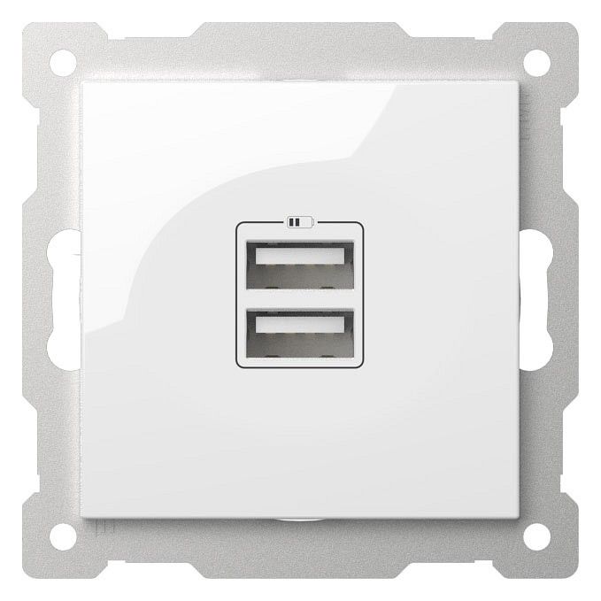 Розетка 2хUSB type A без рамки Elbi Eleсtriс Zena Vega 609-015600-143