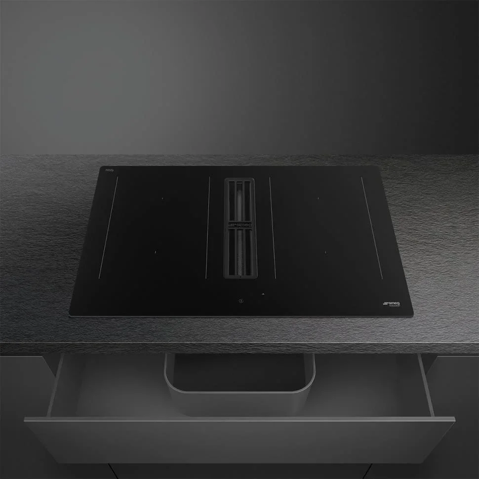 Варочная панель со встроенной вытяжкой Smeg HOBD382N2