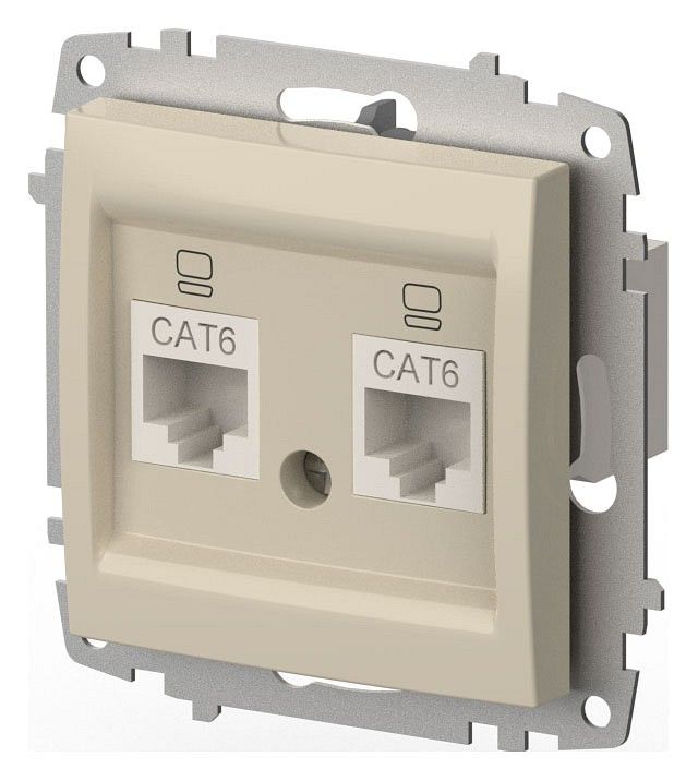 Розетка двойная Ethernet RJ-45 без рамки Elbi Eleсtriс Zena Vega 609-010300-248