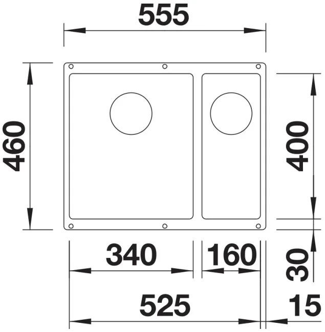 Мойка BLANCO SUBLINE 340/160-U Silgranit кофе, чаша слева