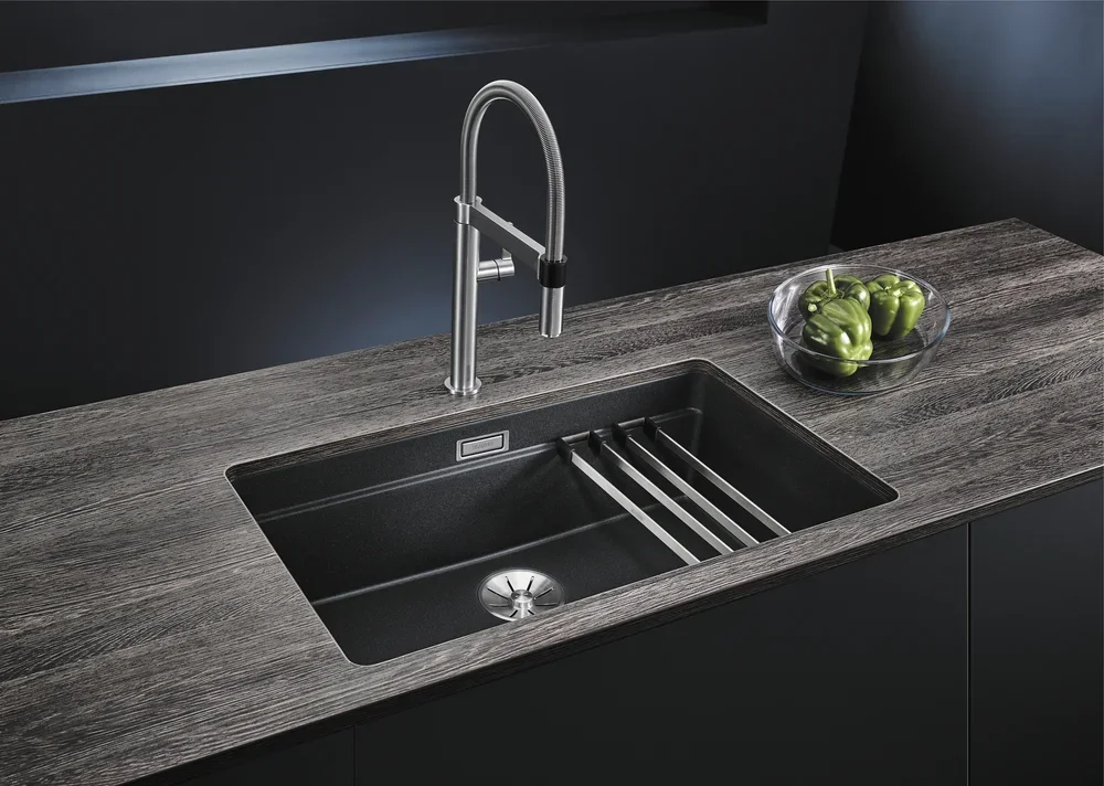 Мойка Blanco Etagon 700-U Silgranit черный клапан-автомат InFino 525891