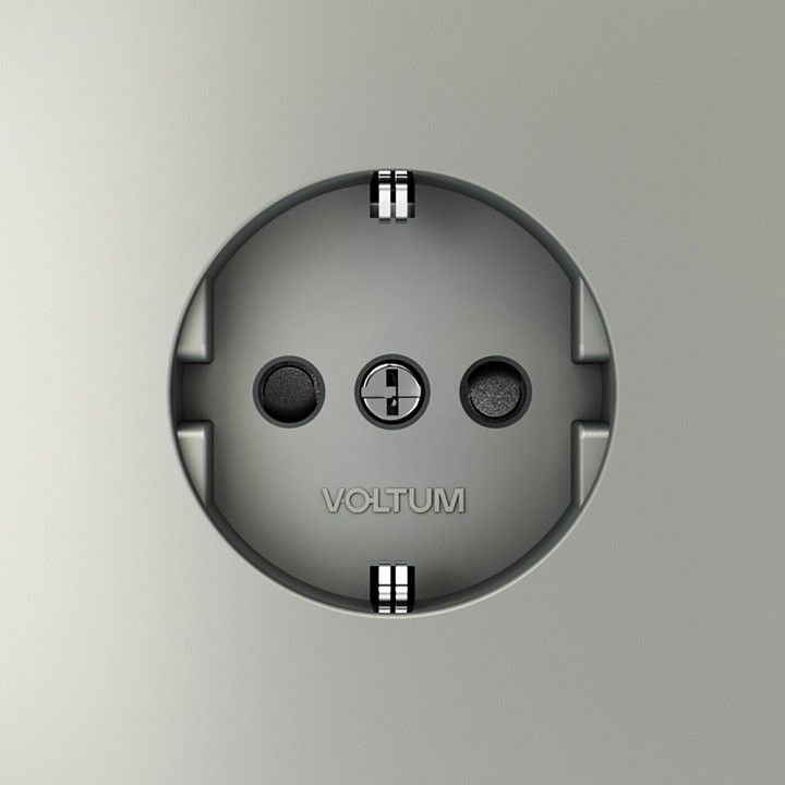 Розетка с заземлением и со шторкой, без рамки Voltum S70 VLS040205