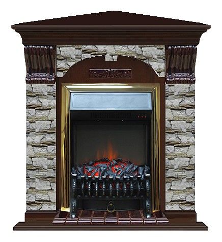 Комплект из электрокамина напольного и портала (106.5x81x98 см) Арочный Алтай угл. Fobos BR АРУ00006