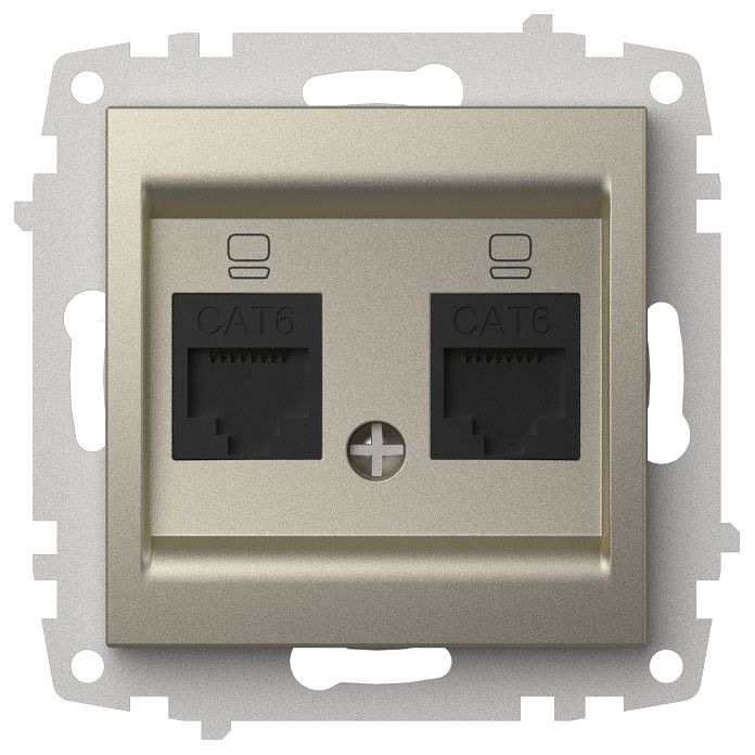Розетка двойная Ethernet RJ-45 без рамки Elbi Eleсtriс Zena Vega 609-011400-248