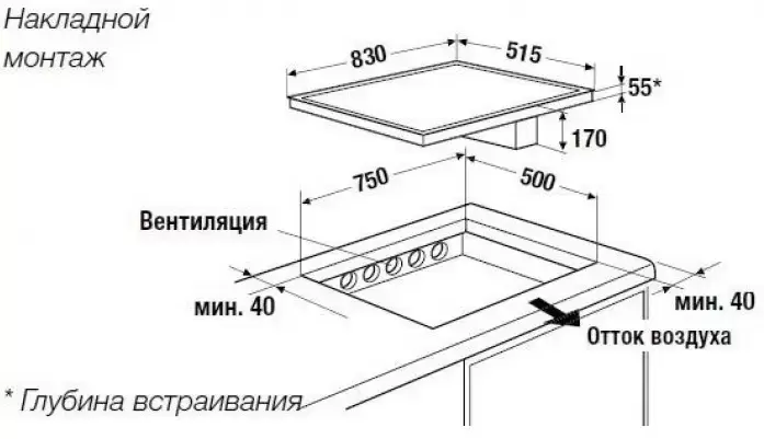 Индукционная варочная панель с вытяжкой Kuppersbusch KMI 8500.0 SR Black Velvet