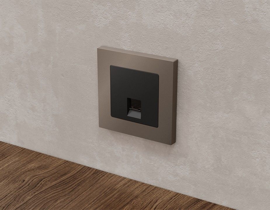 Розетка Ethernet RJ-45 и со шторками, без рамки Ambrella Volt ALFA MA812005