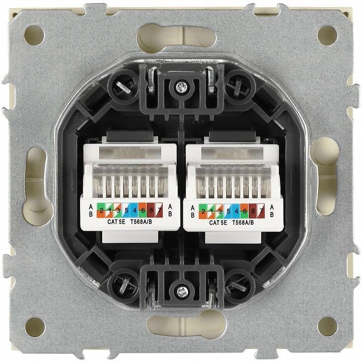 Розетка двойная Ethernet RJ-45 без рамки Эра Galaxy Б0070758