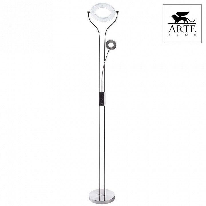 Торшер с подсветкой Arte Lamp Duetto led A5904PN-2SS