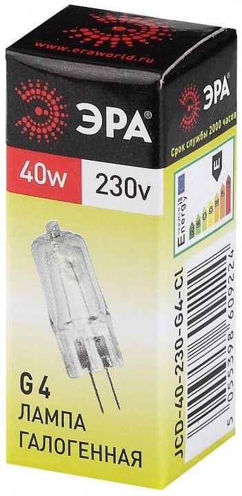 Лампа галогеновая Эра  G4 40Вт 3000K G4-JCD-40W-230V-CL