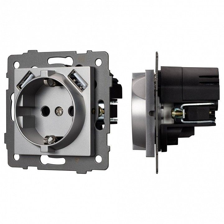 Розетка с заземлением и 2хUSB type A, без рамки Arlight SCT 049820