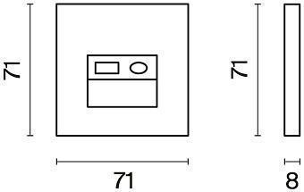 Накладка для ТВ-розетки и RJ-11 или RJ-45 Voltum S70 VLS002704