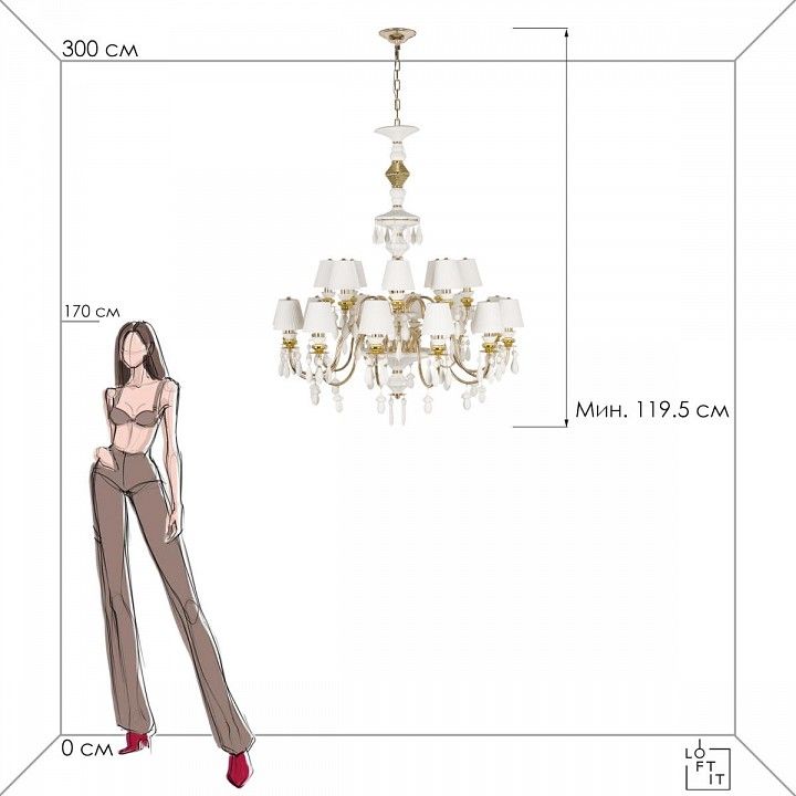 Подвесная люстра Loft it Grace 10203/12+8 White