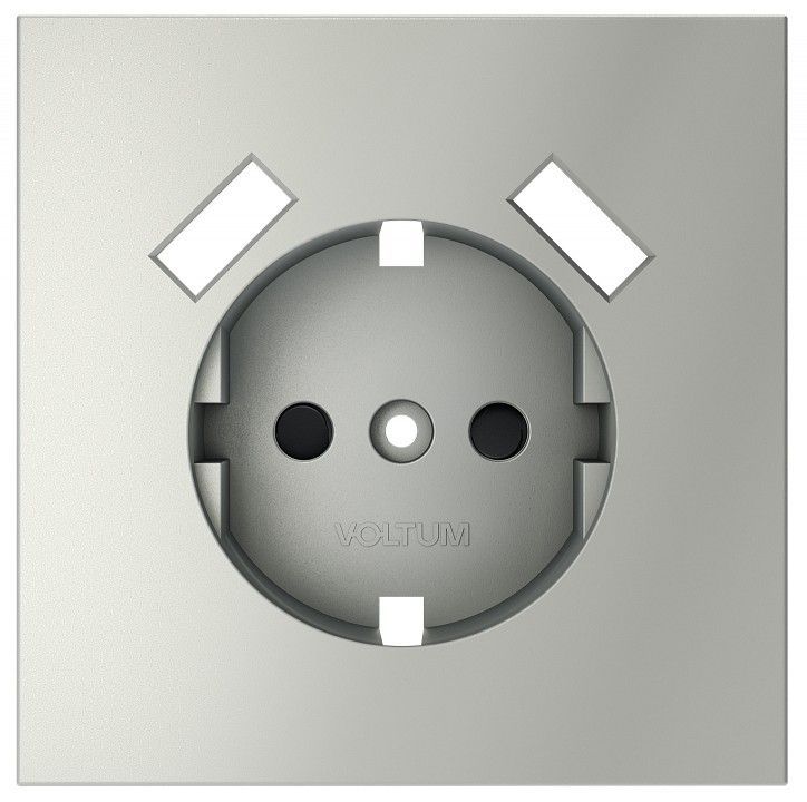 Накладка для розетки с заземлением и со шторками и 2хUSB type A Voltum S70 VLS000905