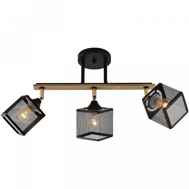 Светильник на штанге Reluce 01591 01591-3.3-03B BK+FGD+WOOD