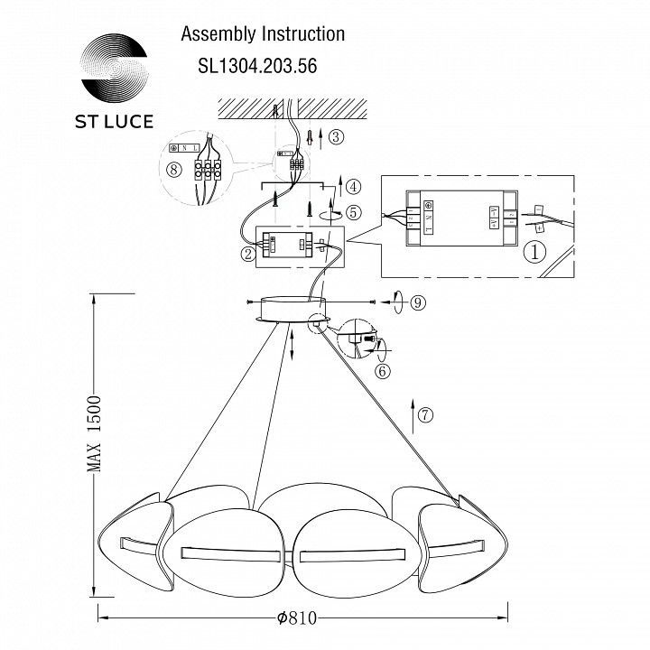 Подвесная люстра ST-Luce Etoile SL1304.203.56