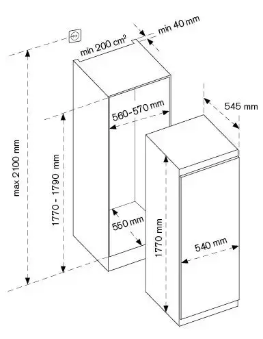Встраиваемый морозильник Bertazzoni FRZ603UBNPTC/20